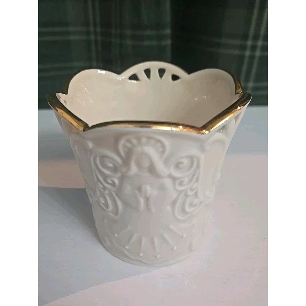 Lenox Tealight Candle Holder 1.75 x 2.75 - Lennox Merry Lights Angel Votive 3.25